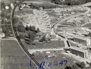 flaen gård utsnitt av flyfoto fra 1947